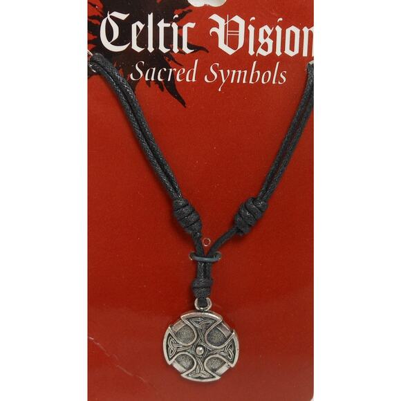 Vintage Celtic Vision Sacred Symbols Cross Necklace Pendant Celtic Symbol-12 - Picture 2 of 10